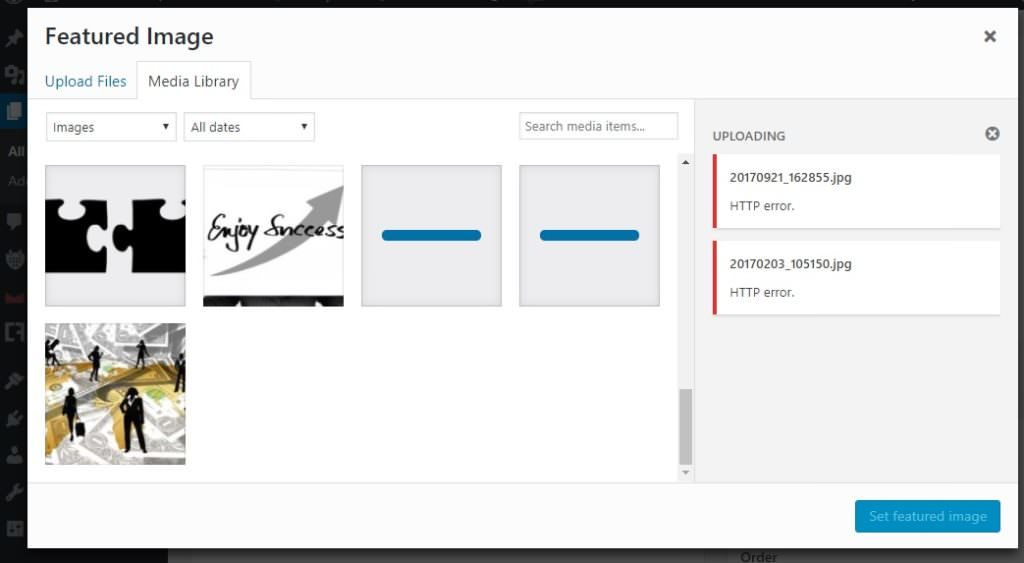 Dreamhost HTTP error Wordpress media upload and library