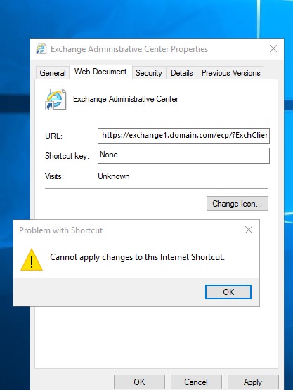 How to fix "Cannot apply changes to this Internet Shortcut" Windows