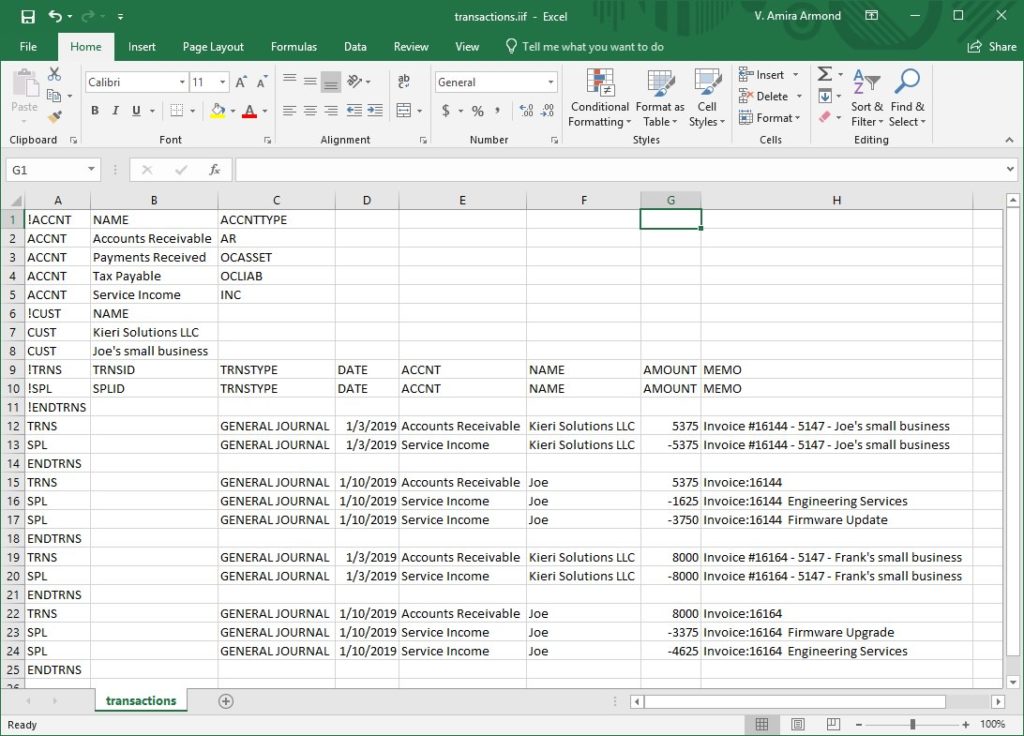 17hats export convert iff to csv tab excel