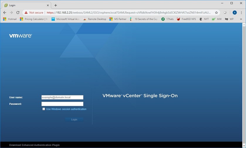 connect vcenter 6 7 chrome after install ip address vsphere-client