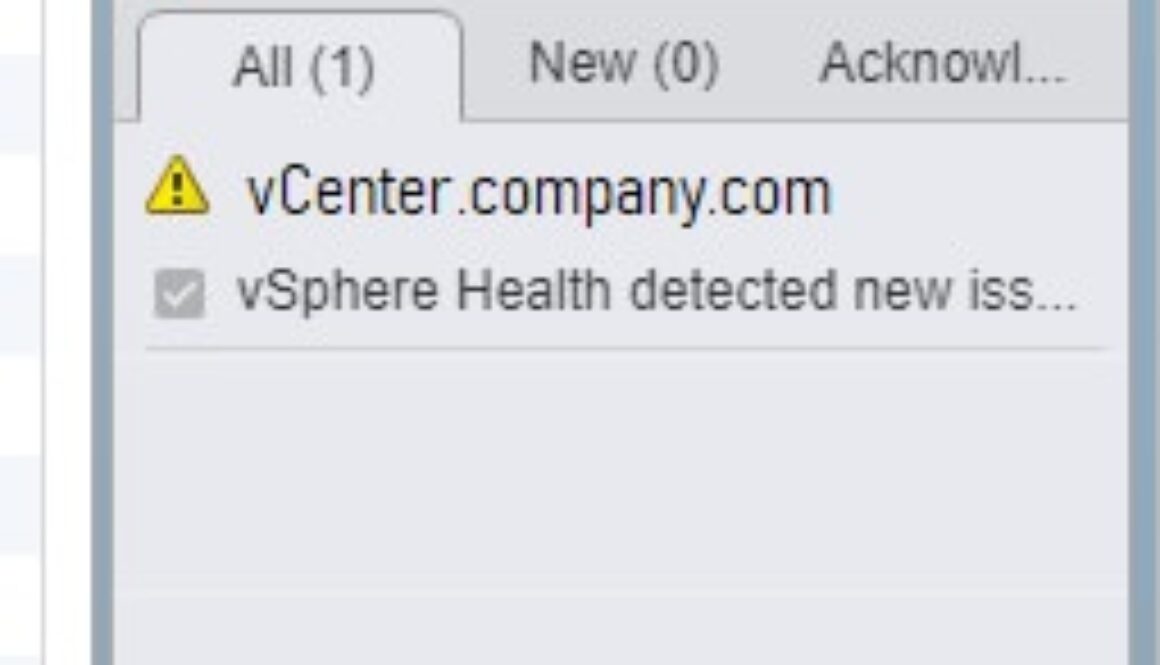 vcenter 6.7 alarm displays vsphere health detected new issue