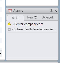 vcenter 6.7 alarm displays vsphere health detected new issue