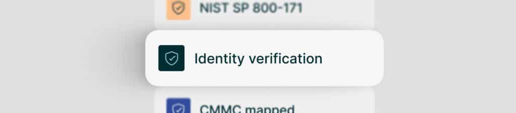 Kieri Compliance Documentation features including NIST SP 800-171 and identity verification