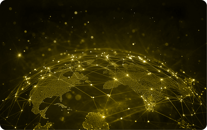 Abstract network of nodes tied to CUI assets and CMMC scope assessed by Kieri Solutions
